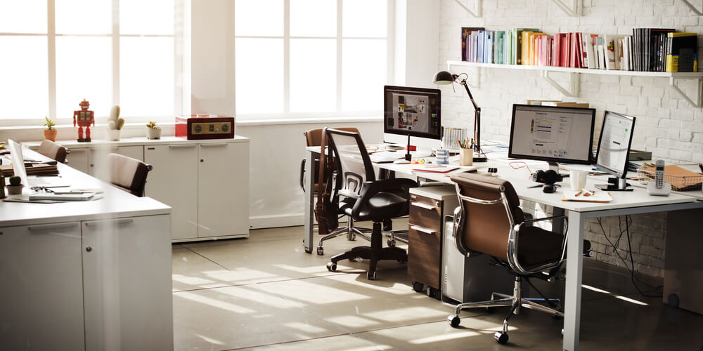 Modern Ergonomic Workplace with Adjustable Office Chairs