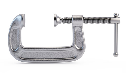 Clamp tool on white background