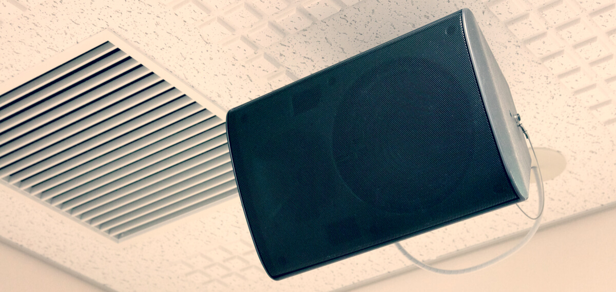 office speaker on the ceiling