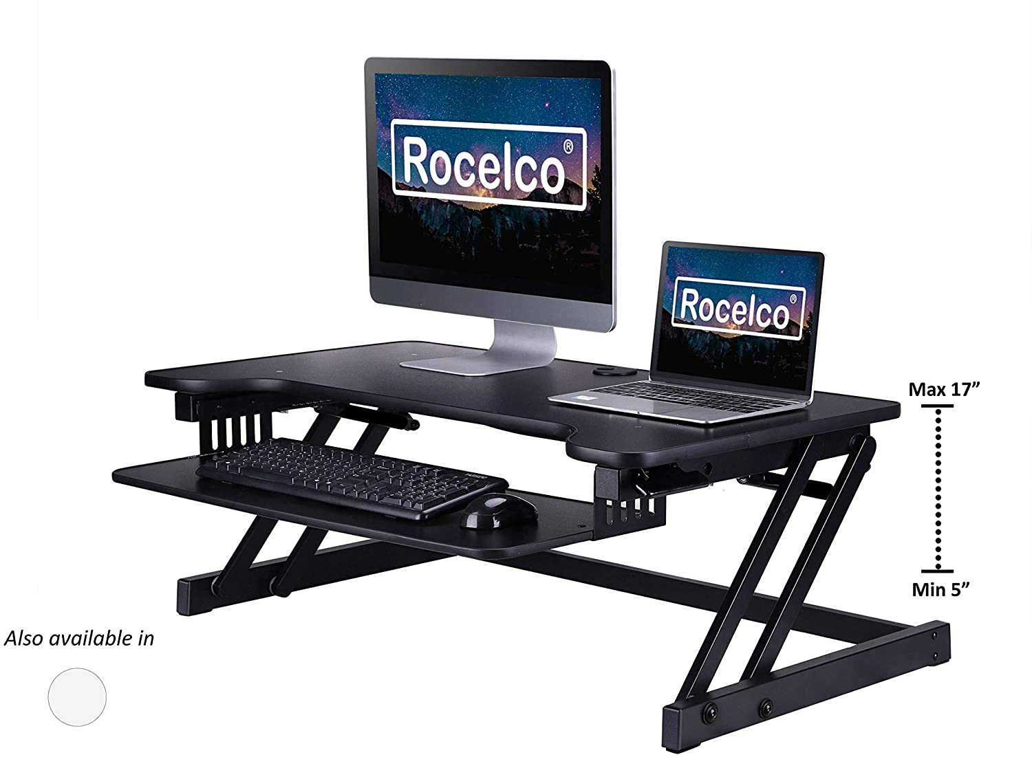 Rocelco DADR Deluxe Adjustable Desk Riser